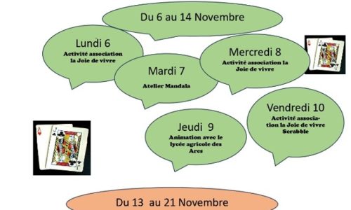 Première partie du planning de novembre du Cepoun